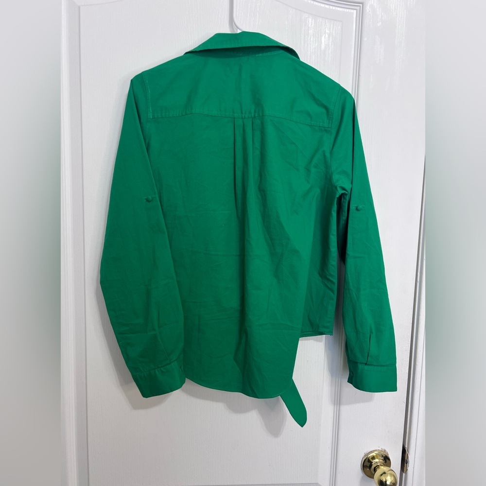 BCBGMaxAzria Vibrant Green Button Down Shirt size S - Picture 4 of 12